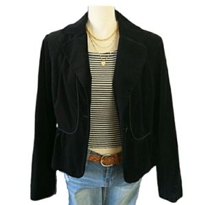 Metrostyle Velvet Black Blazer Jacket 12